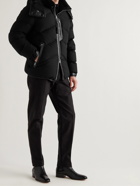 TOM FORD - Leather-Trimmed Quilted Cashmere and Wool-Blend Felt Hooded Down Jacket - Black