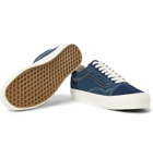 Vans - OG Old Skool LX Leather-Trimmed Suede and Checkerboard Canvas Sneakers - Men - Navy