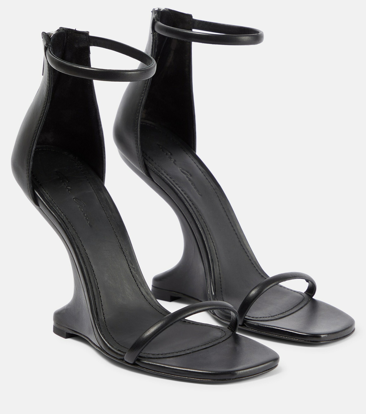 【RICK OWENS】Twisted Cantilever 80 レザーミュール Rick Owens - 80mm Twisted Cantilever suede mules - Black | eBay