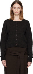 LEMAIRE Brown Ribbed Cardigan