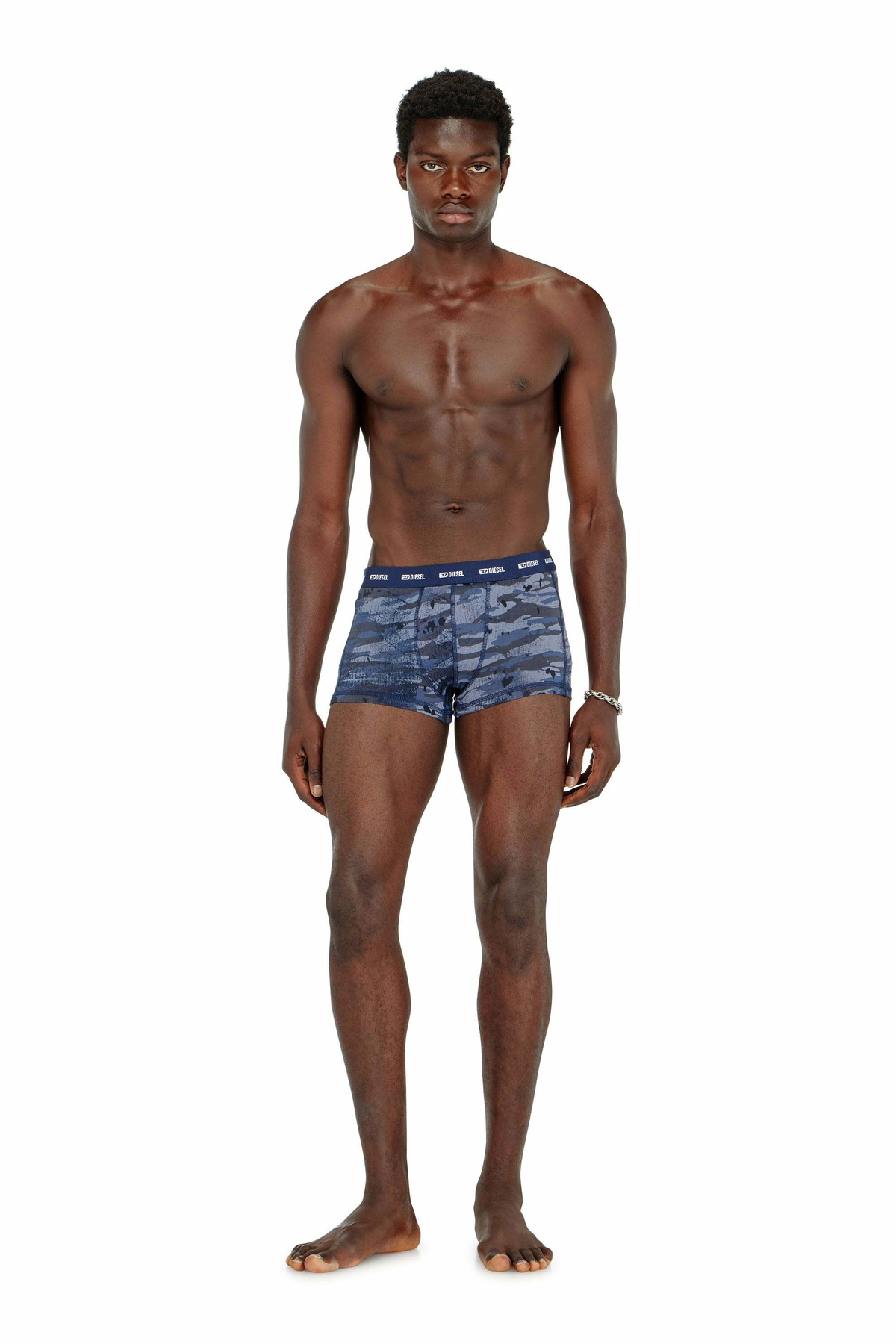Diesel Three-pack of boxer briefs plain and camo - Trunks Mens in Blue