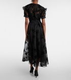 Rodarte Ruffled floral organza midi dress