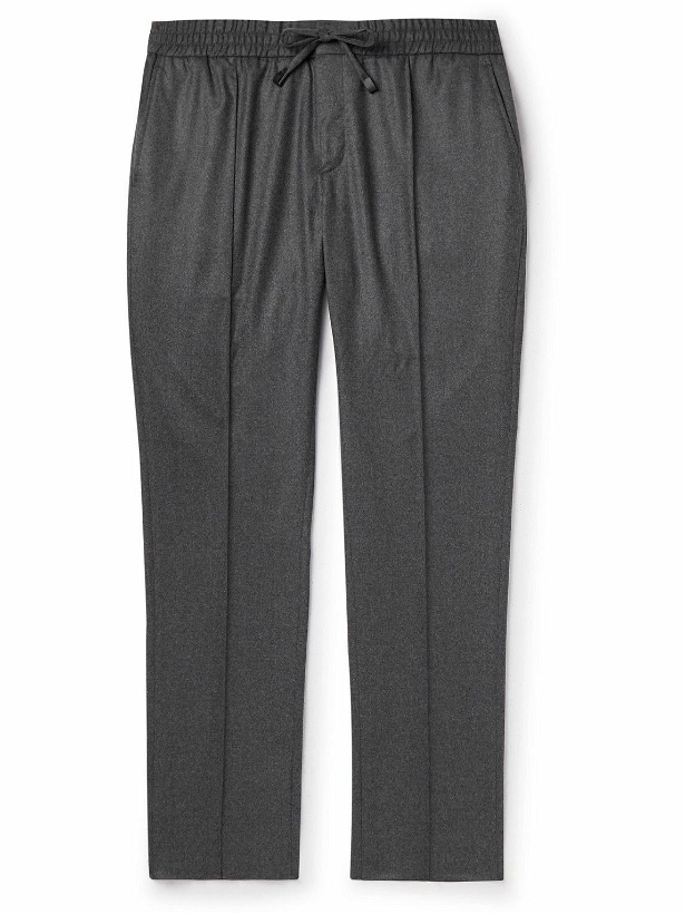 Photo: Brioni - Sidney Straight-Leg Wool and Cashmere-Blend Drawstring Trousers - Gray