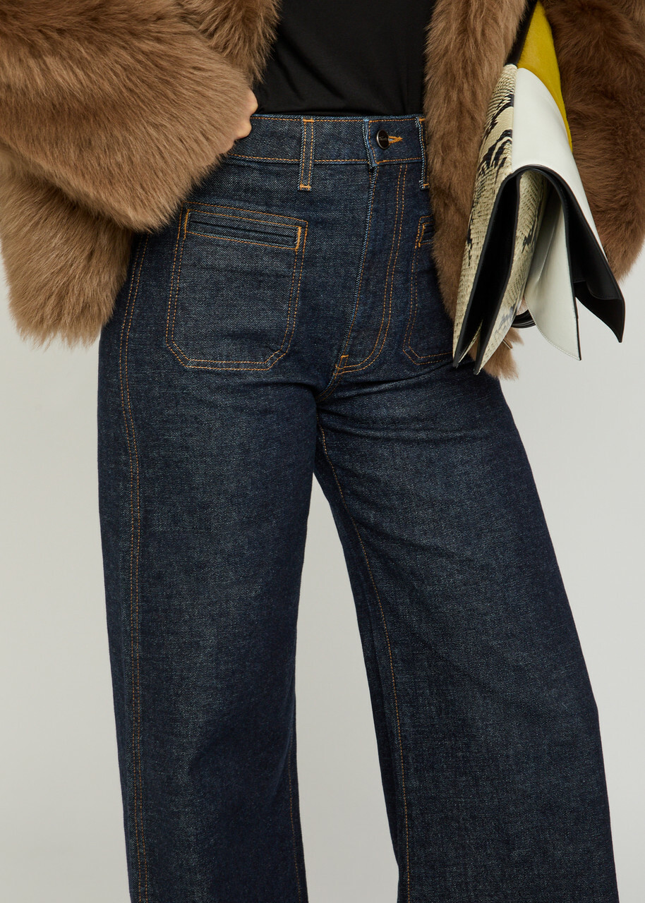 Khaite Delmonico Wide-leg cut Denim Jeans Indigo