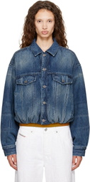 Diesel Blue Elasticated Denim Trucker Jacket
