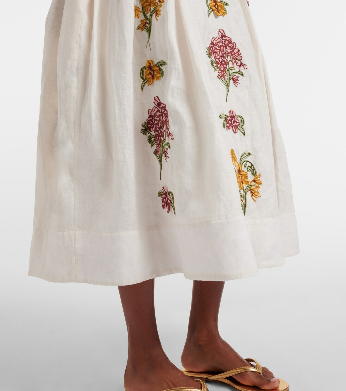 Agua by Agua Bendita Balsa Cordillera floral linen midi dress