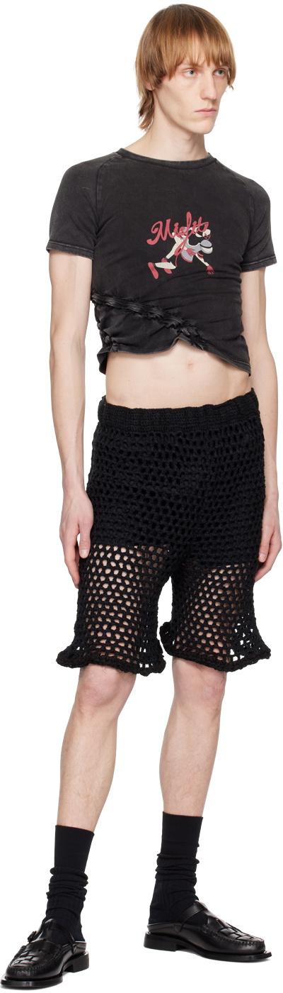 PONDER.ER Black Elasticized Shorts