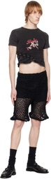 PONDER.ER Black Elasticized Shorts