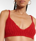 Alanui - Ribbed-knit alpaca wool-blend bralette