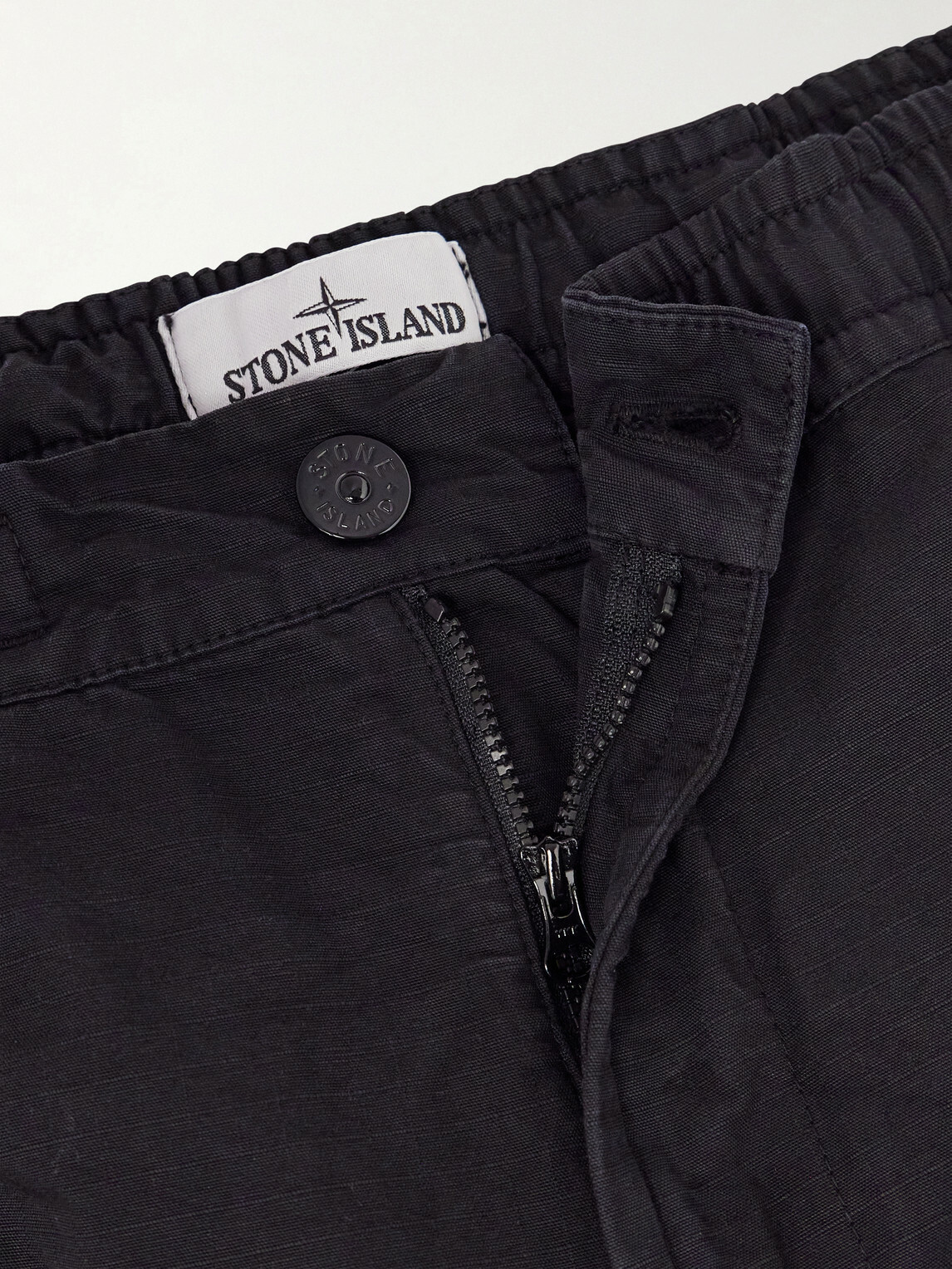 Stone Island - Wide-Leg Cotton Ripstop Cargo Trousers - Black