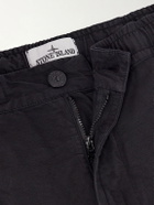 Stone Island - Wide-Leg Cotton Ripstop Cargo Trousers - Black