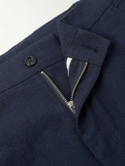 Dunhill - Straight-Leg Striped Cotton and Linen-Blend Trousers - Blue