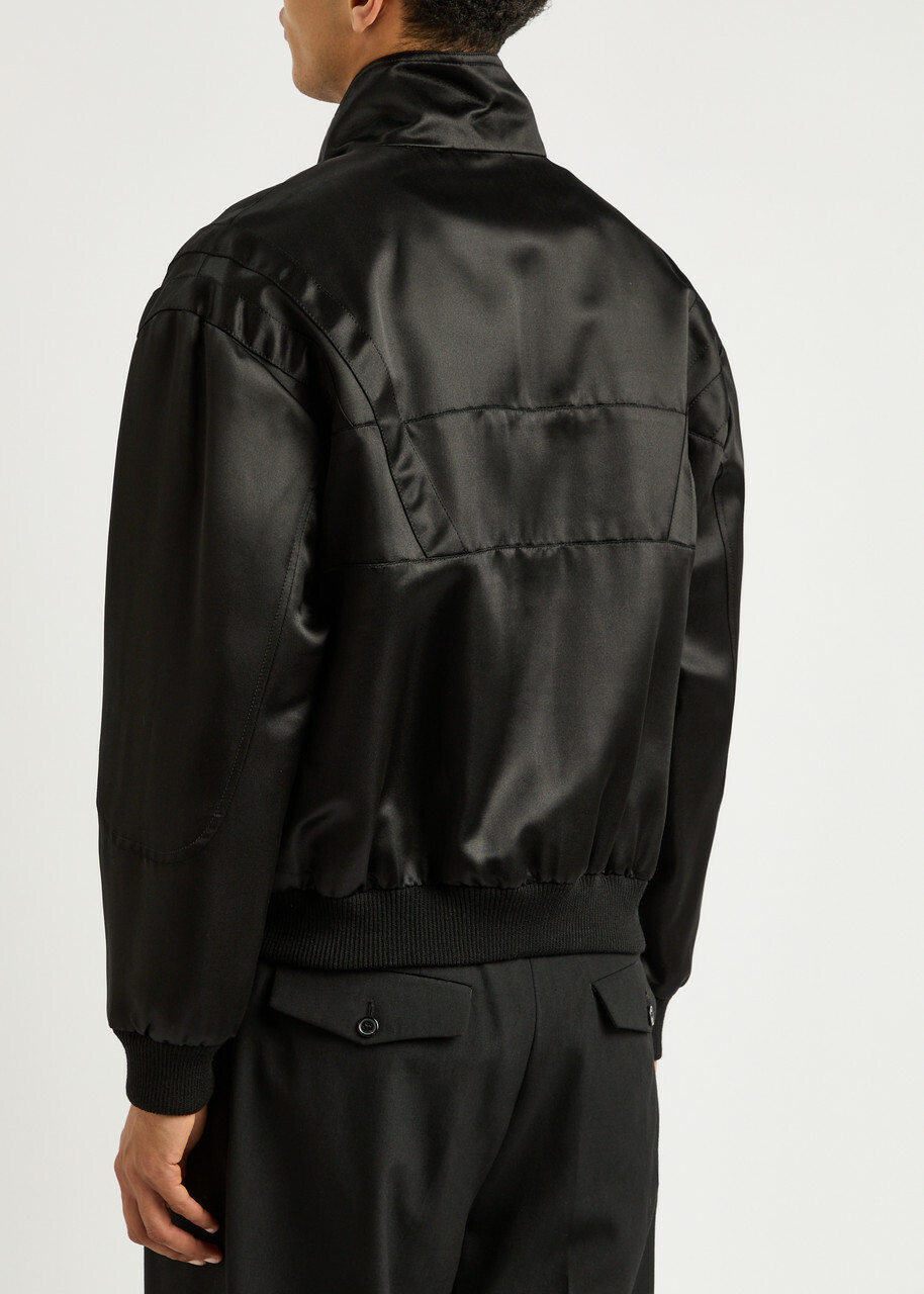 Saint Laurent Black Polyamide Bomber