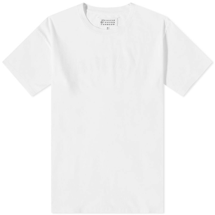 Photo: Maison Margiela Men's Colllege Logo T-Shirt in Optic White