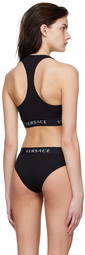 Versace Underwear Black Cotton Sports Bra