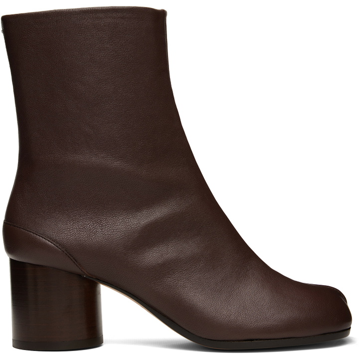Photo: Maison Margiela Burgundy Tabi Ankle Boots