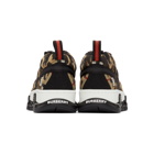 Burberry Black and Beige Leopard Union Sneakers