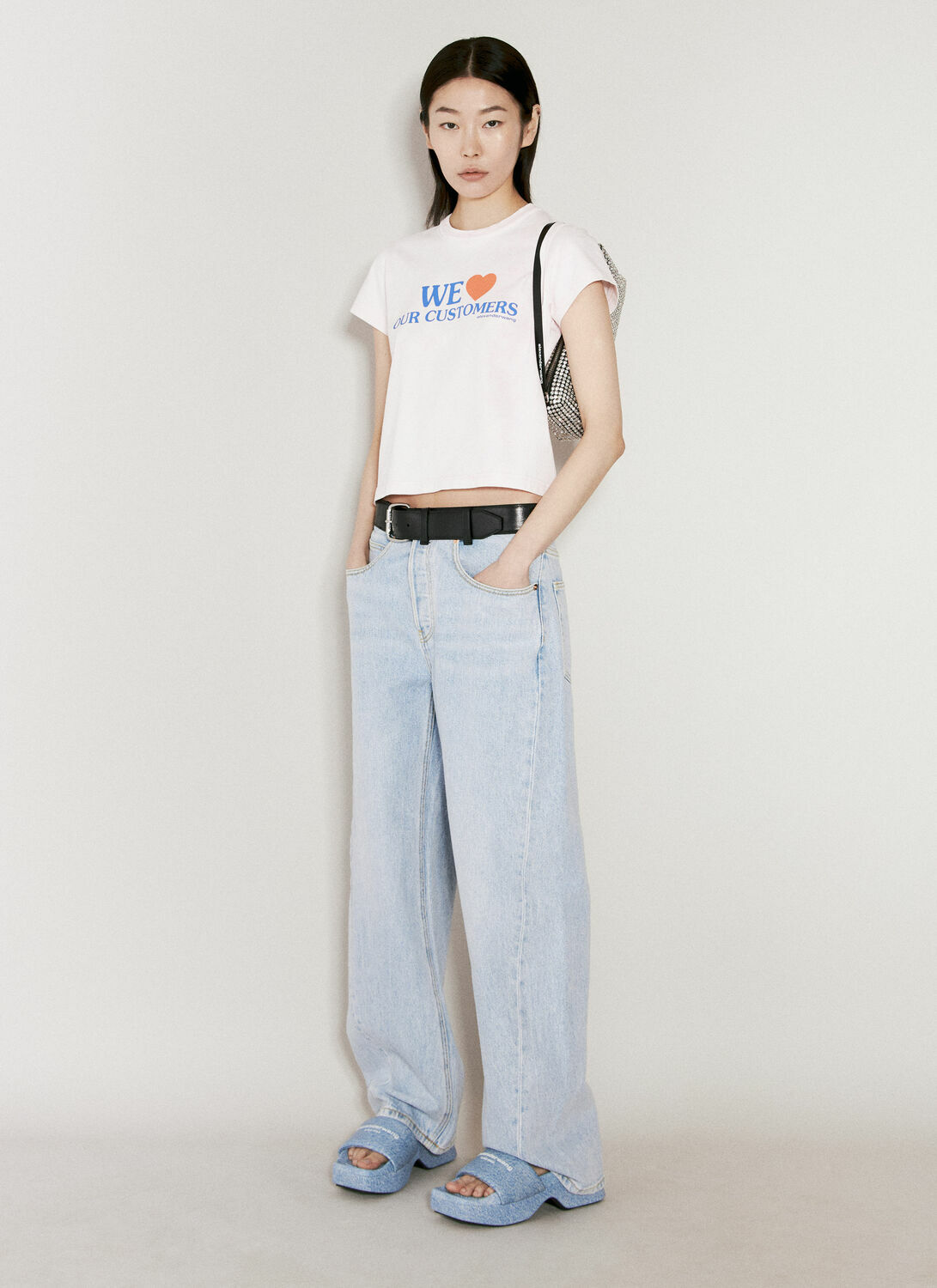 Alexander Wang Leather Belt Balloon Jeans