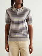 LOEWE - Paula's Ibiza Slim-Fit Striped Cotton-Blend Polo Shirt - Gray