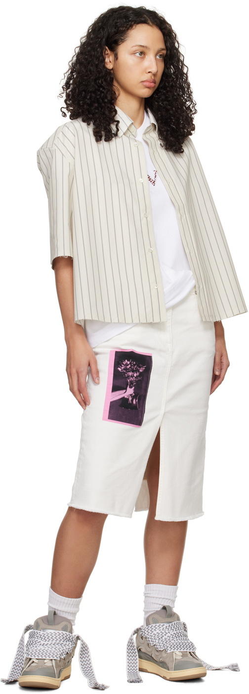Lanvin White Oversized Embroidered Curb T-Shirt