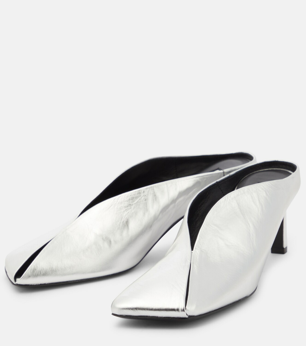 JIL SANDER ホワイト ポインテッドトゥ ハイヒール37 Jil Sander: Off-White Slingback Heels | SSENSE