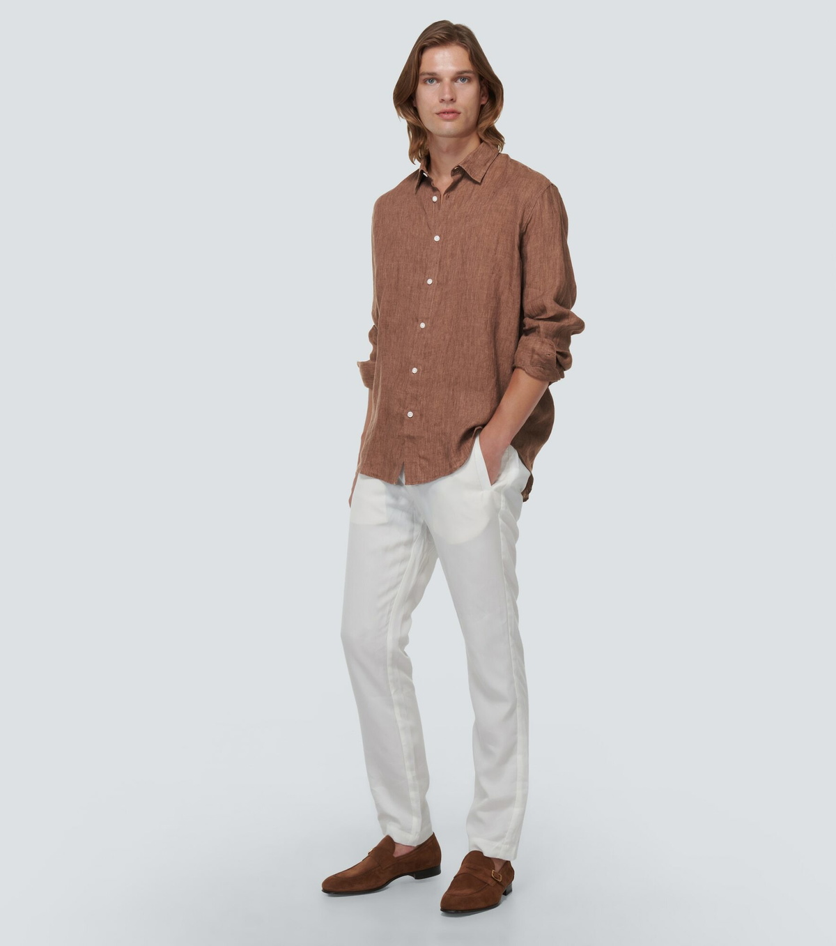 Tee-shirt SUNSPEL 100% Lin Gris Chiné Taille L – Neuf (Étiquette Papier Manquante)