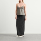 ST. Agni Women's Minimal Column Skirt in Black Olive