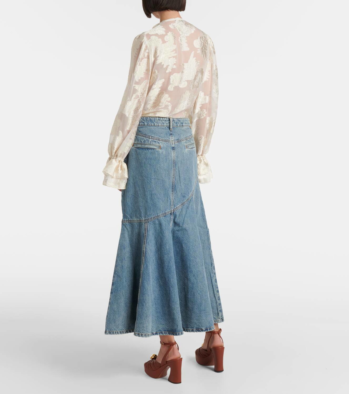 【送料&関税込】Zimmermann illustration Midi Skirt ZIMMERMANN Illustration Midi Skirt | Neutrals | FARFETCH
