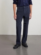 Canali - Straight-Leg Cotton-Blend Twill Trousers - Blue