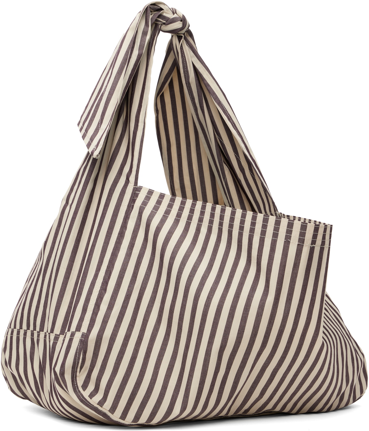 SC103 Taupe & Off-White Cocoon Sac Tote