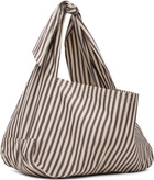 SC103 Taupe & Off-White Cocoon Sac Tote