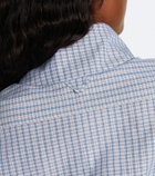 Prada Bow-detail checked cotton blouse