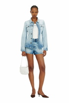 Diesel Shorts in fluid denim with abrasions - Shorts Womens in Blue