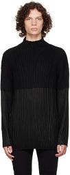 LGN Louis Gabriel Nouchi Black Paneled Sweater