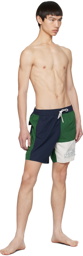 Lacoste Navy & Green Colorblock Swim Shorts