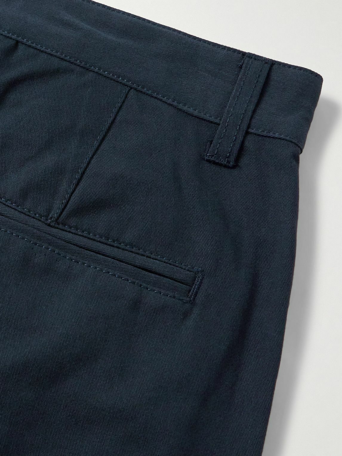 FrizmWORKS - Haworth Tapered Cropped Pleated Cotton-Twill Trousers - Blue