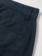 FrizmWORKS - Haworth Tapered Cropped Pleated Cotton-Twill Trousers - Blue