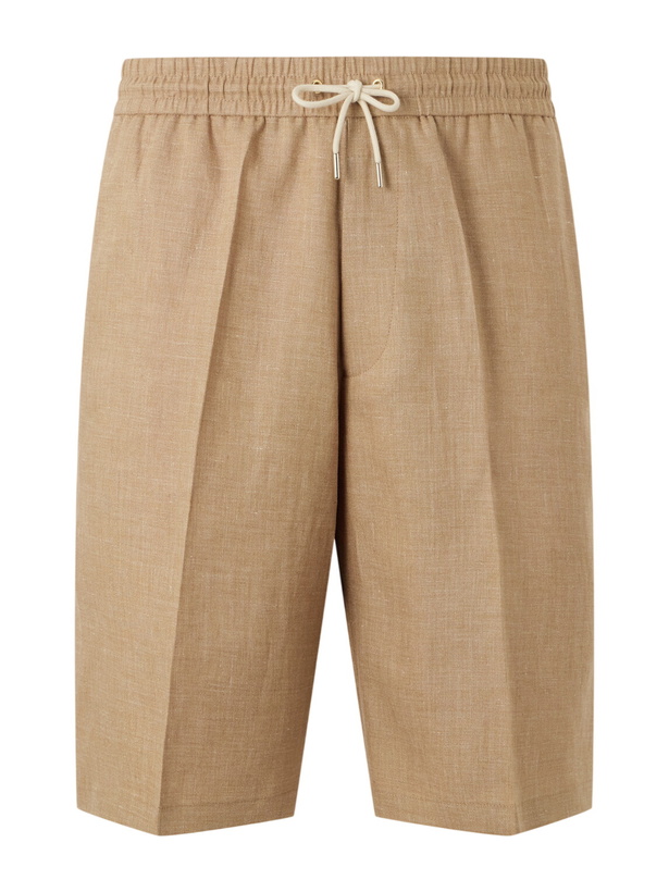 Photo: Paul Smith - Pleated Linen Drawstring Shorts - Neutrals