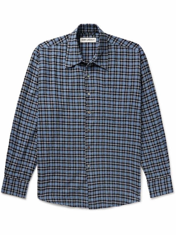 Photo: Our Legacy - Above Checked Cotton-Blend Flannel Shirt - Blue