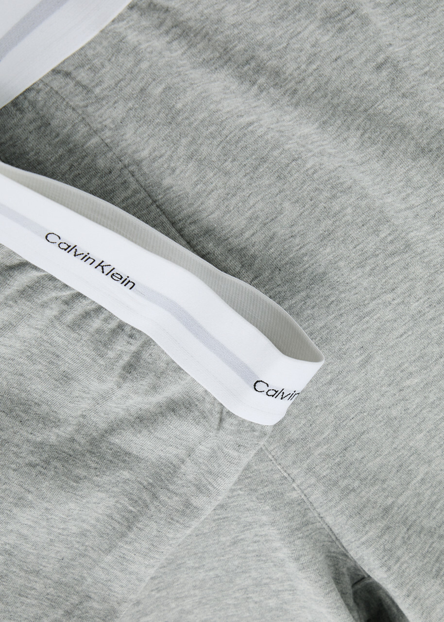 Calvin Klein Logo Stretch-cotton Pyjama Shorts Grey