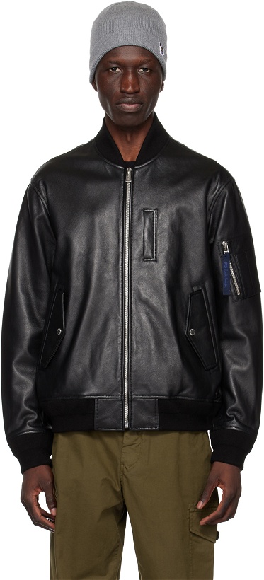 Photo: PS by Paul Smith Black Bomber Leather Jacket