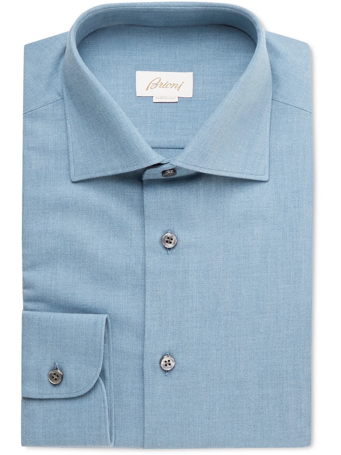Photo: Brioni - Cotton-Chambray Shirt - Blue