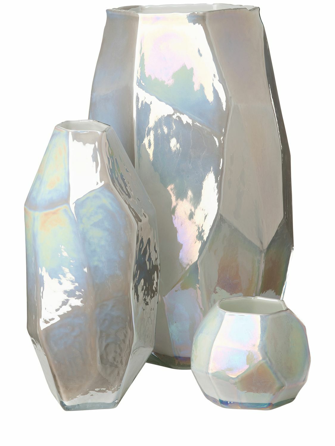 POLSPOTTEN Medium Graphic Luster White Vase