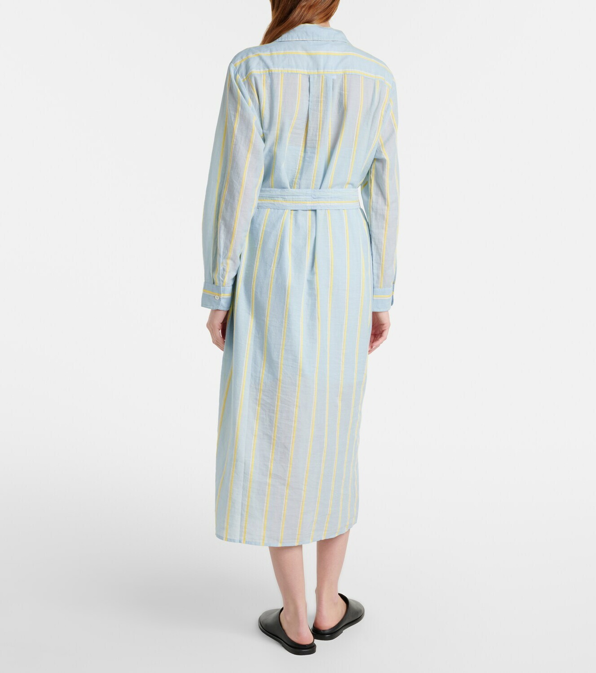 Velvet Kimora striped cotton shirt dress