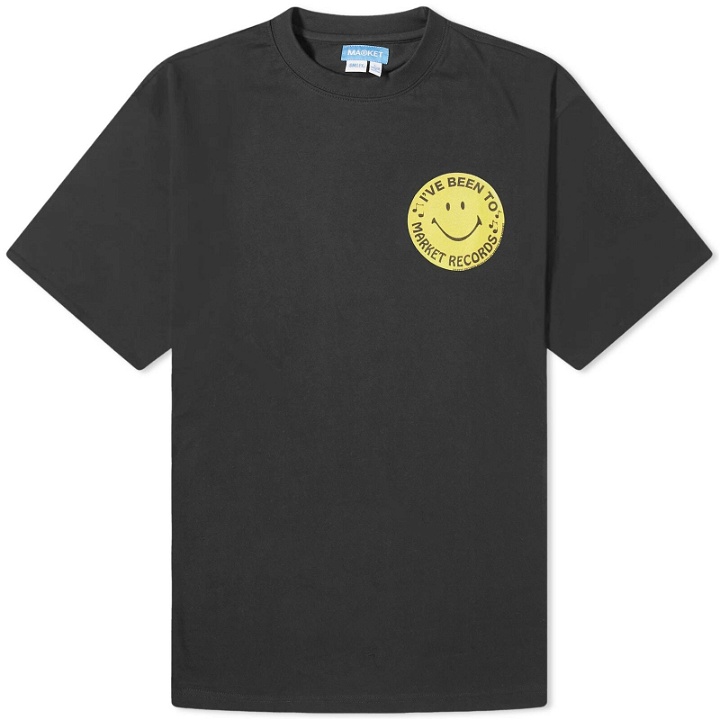 Photo: MARKET Men's Smiley Afterhours T-Shirt in Black