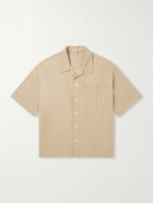 LOEWE - Camp-Collar Anagram-Detailed Cotton-Twill Shirt - Neutrals