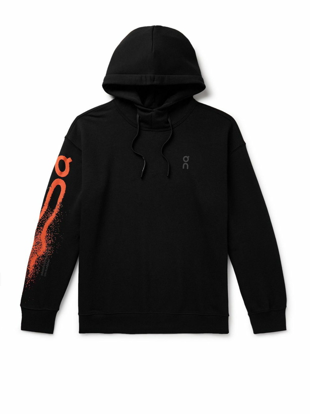 Photo: ON - Club Logo-Print Organic Cotton-Blend Jersey Hoodie - Black