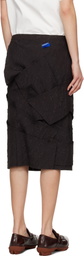 ADER error Black Raw Edge Midi Skirt