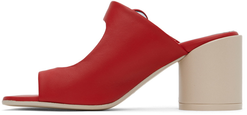 MM6 Maison Margiela 赤 レッド サンダル 36 MM6 Maison Margiela Black & Red Sunken Buckle Sandals MM6