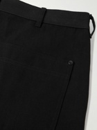 Moncler - Straight-Leg Logo-Embroidered Cotton-Canvas Trousers - Black